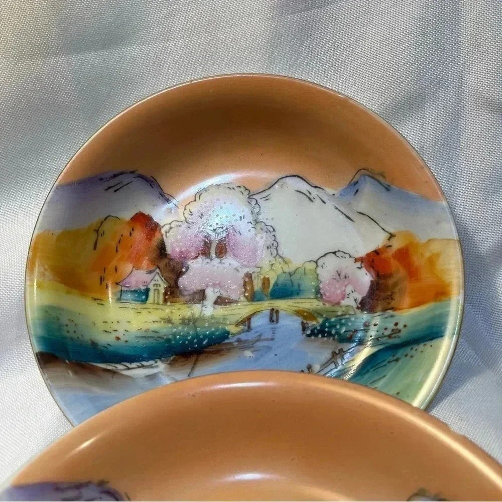 Cute Hand Painted Landscape Serving Bowls - Picture 6 of 7